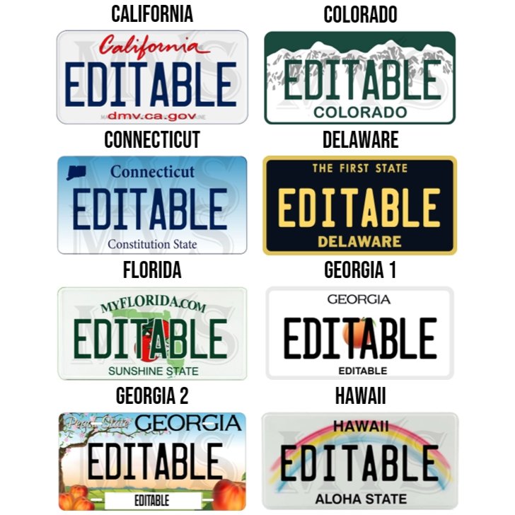 Personalized Generic State License Plate - 4Keepsake LLC